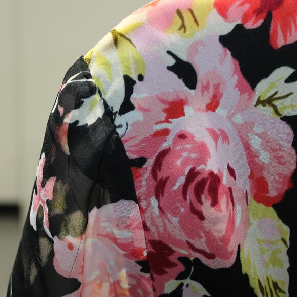 Vintage Chiffon Floral Midi Dress Layered Dress Size 16W - Picture 10 of 11